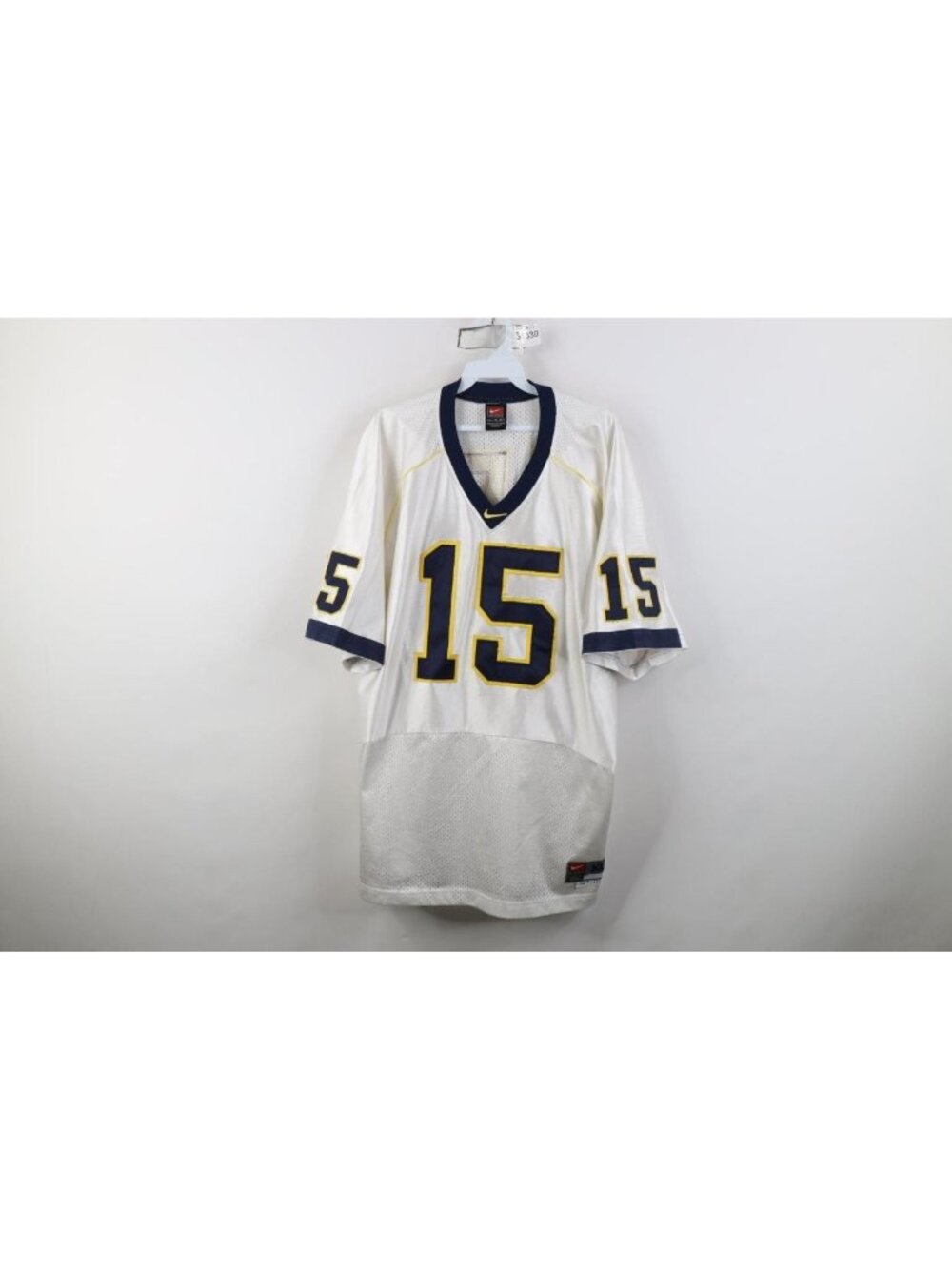 Vintage Nike Authentic Mens XL University of Michigan Football Jersey White #15